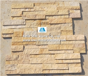 Yellow Sandstone Culture Stacked Ledge Stone Veneer Cladding Panels