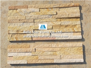 Yellow Sandstone Culture Stacked Ledge Stone Veneer Cladding Panels