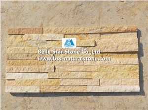 Yellow Sandstone Culture Stacked Ledge Stone Veneer Cladding Panels