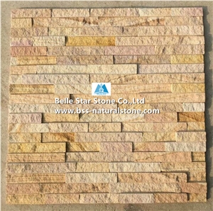 Yellow Sandstone Culture Stacked Ledge Stone Veneer Cladding Panels