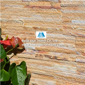 Yellow Sandstone Mini Stacked Stone Veneer,Waterfall Shape Ledgestone