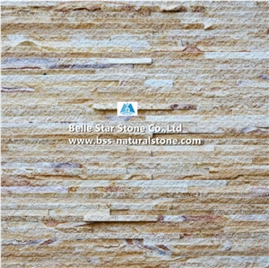 Yellow Sandstone Mini Stacked Stone Veneer,Waterfall Shape Ledgestone
