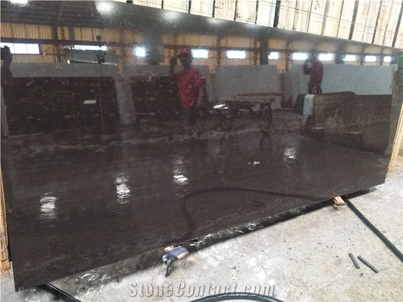 Elegant Crystalized Marble Stone Slabs in Black Color for Floor Tiles