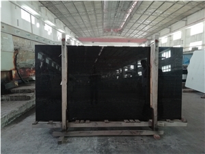 Elegant Crystalized Marble Stone Slabs in Black Color for Floor Tiles