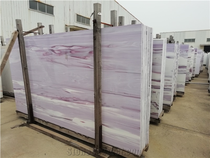 Nano Crystal Stone 25001800mm Slabs and Tiles with Purple Pattern