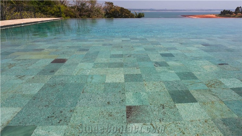 Lisa Green Stone, Sukabumi Green Quartzite Pool Coping