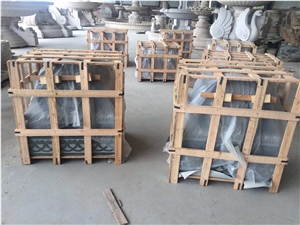 China Manufacture Padang Dark Grey Granite G654 Lion Carving