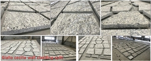 Giallo Santa Cecilia Light Granite Split Wall Cladding Wall Stone