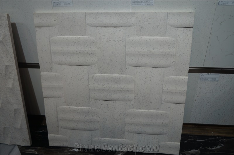 Portugal Beige Limestone 3d Wallstone, Split Wall Cladding, Saw Cut Wal