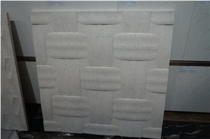 Portugal Beige Limestone 3d Wallstone, Split Wall Cladding, Saw Cut Wal