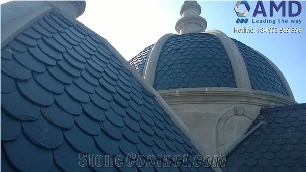 Vietnam High Quality Black Slate Tiles,Lai Chau Black Slate
