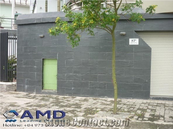Vietnam High Quality Black Slate Tiles,Lai Chau Black Slate