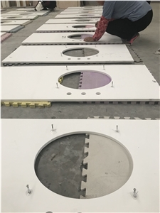 Pure White Quartz Bath Countertop from Factory Directly Supply Moreonyx