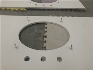 Pure White Quartz Bath Countertop from Factory Directly Supply Moreonyx