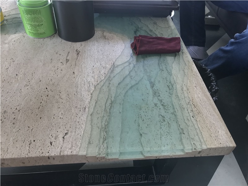 Travertine Table New Style from Moreonyx