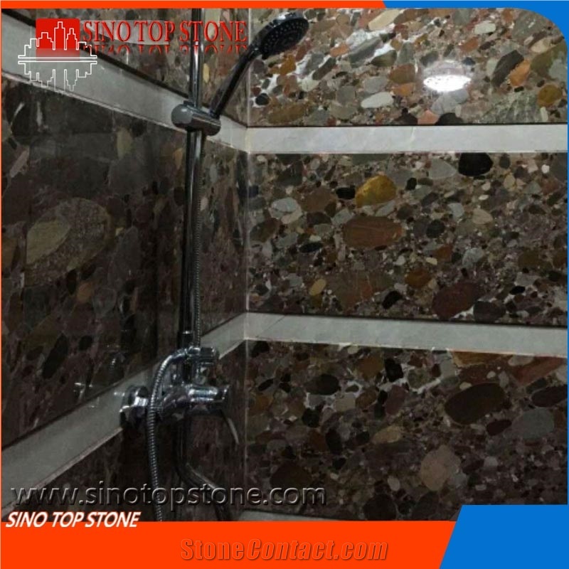 Multicolor Chocolate Natural Compound Stone Granite Wall Tiles