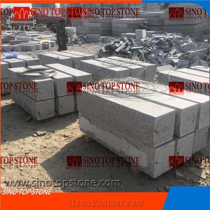 Natural Stone Grey Granite Wall Stone, Split G383 Granite Wall Block