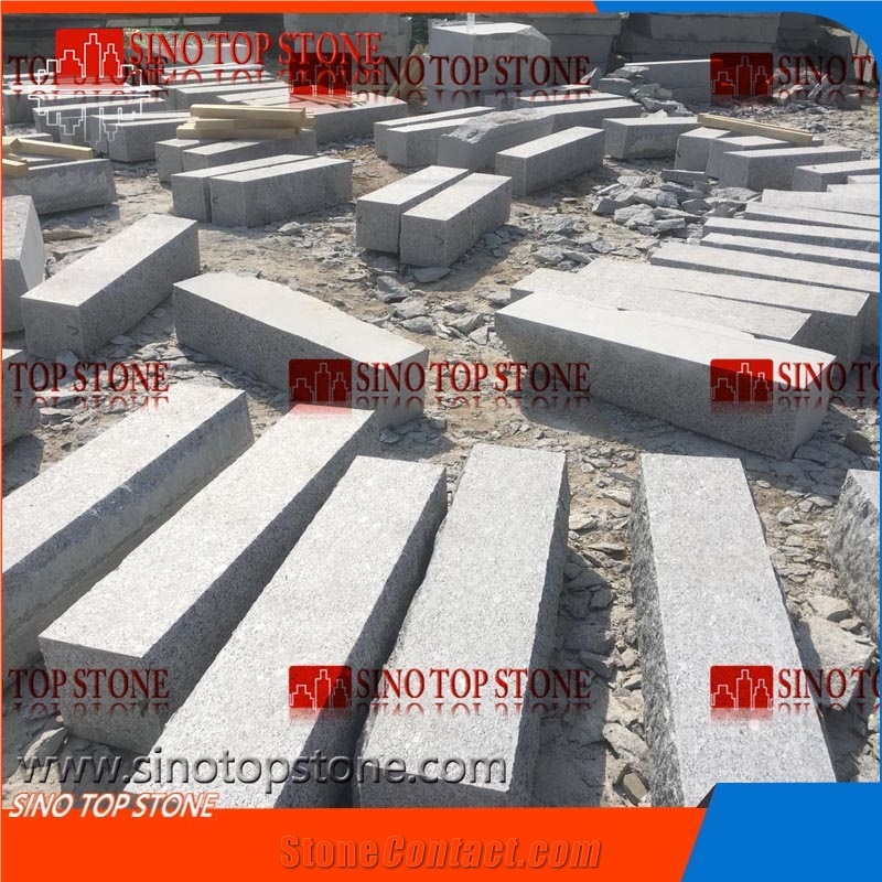 Natural Stone Grey Granite Wall Stone, Split G383 Granite Wall Block