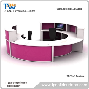 Acrylic Marble Reception Desk Artificial Stone Reception Counter