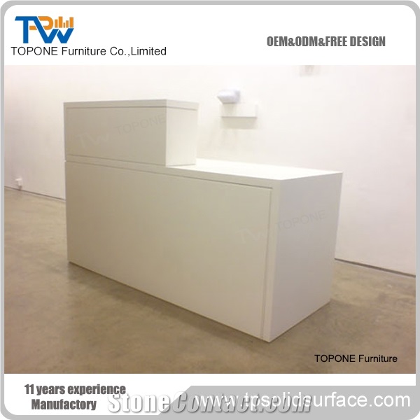 Acrylic Marble Reception Desk Artificial Stone Reception Counter