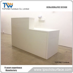 Acrylic Marble Reception Desk Artificial Stone Reception Counter