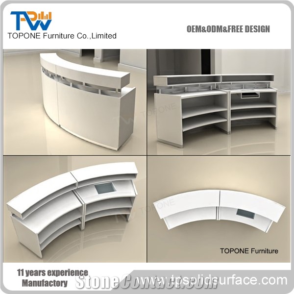 Acrylic Marble Reception Desk Artificial Stone Reception Counter