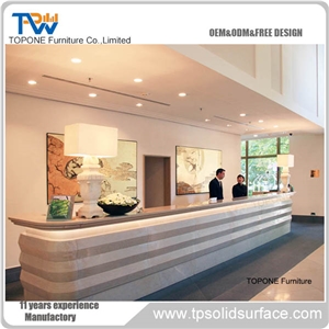 Acrylic Marble Reception Desk Artificial Stone Reception Counter