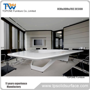 Acrylic Rectangle Office Meeting Station Tabletop for 20 Person