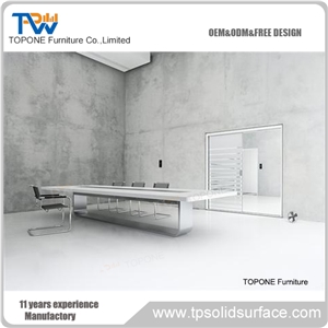 Acrylic Rectangle Office Meeting Station Tabletop for 20 Person