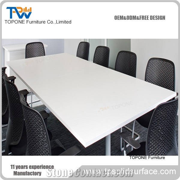 Acrylic Rectangle Office Meeting Station Tabletop for 20 Person