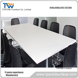 Acrylic Rectangle Office Meeting Station Tabletop for 20 Person