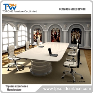 Acrylic Rectangle Office Meeting Station Tabletop for 20 Person