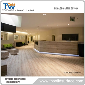 Acrylic Solid Surface Environmental Material Reception Desk Design