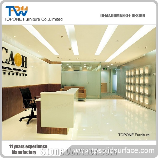 Acrylic Solid Surface Environmental Materialbank Reception Desk