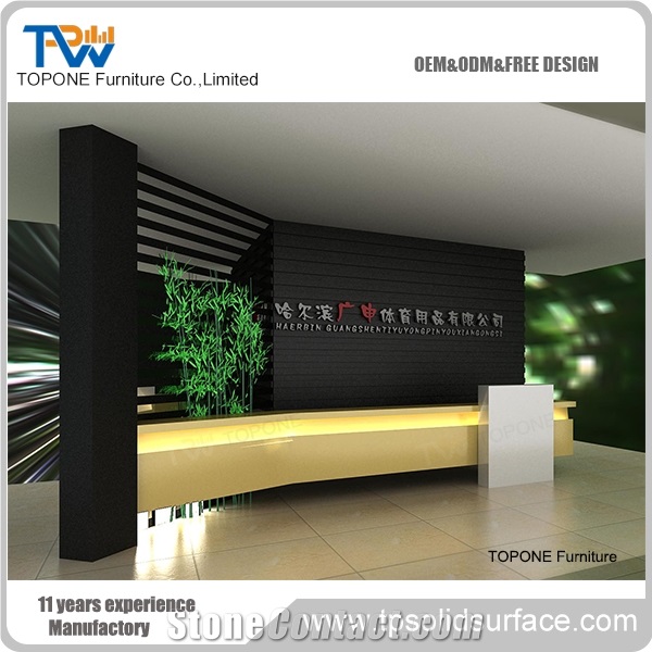 Acrylic Solid Surface Environmental Materialbank Reception Desk