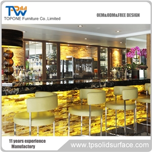 Acrylic Solid Surface Led Lighted Cinema Design Reception Counter