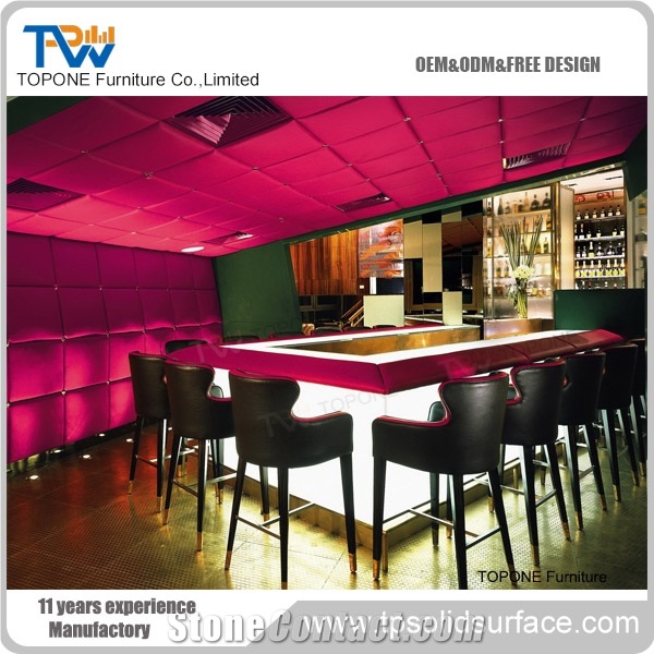 Acrylic Solid Surface Led Lighted Cinema Design Reception Counter
