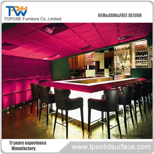 Acrylic Solid Surface Led Lighted Cinema Design Reception Counter