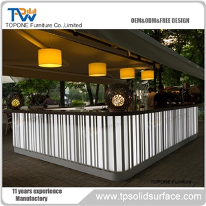 Acrylic Solid Surface Led Lighted Cinema Design Reception Counter