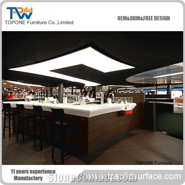 Acrylic Solid Surface Led Lighted Cinema Design Reception Counter