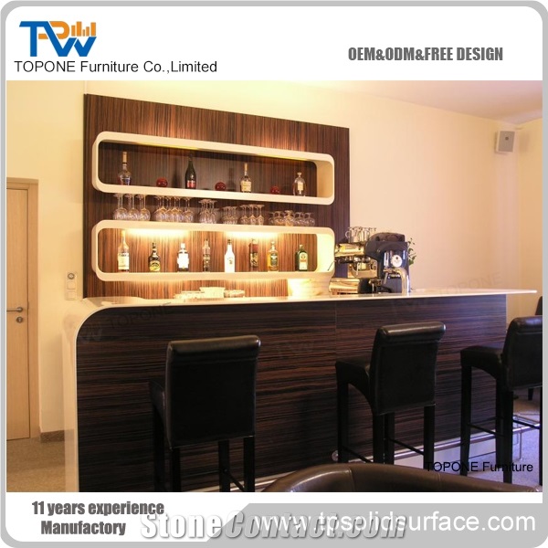Acrylic Solid Surface Luxury Led Customized Flower Bar Counter