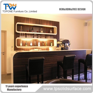 Acrylic Solid Surface Luxury Led Customized Flower Bar Counter