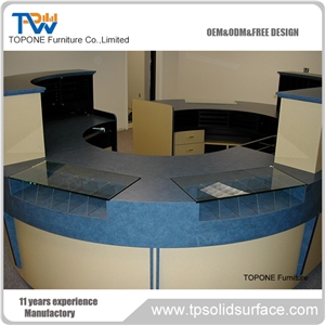 Acrylic Solid Surface Reception Desk Elegant Beautiful Design