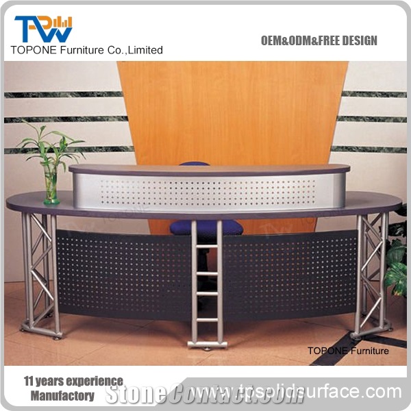 Acrylic Solid Surface Reception Desk Elegant Beautiful Design