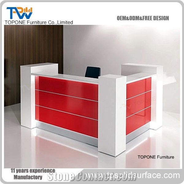 Acrylic Solid Surface Reception Desk Elegant Beautiful Design