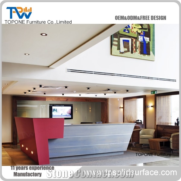 Acrylic Solid Surface Reception Desk Elegant Beautiful Design