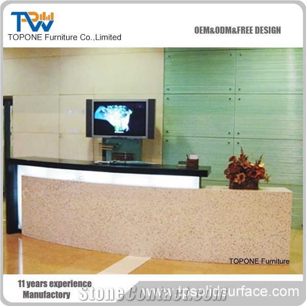 Acrylic Solid Surface Restaurant Display Reception Desk