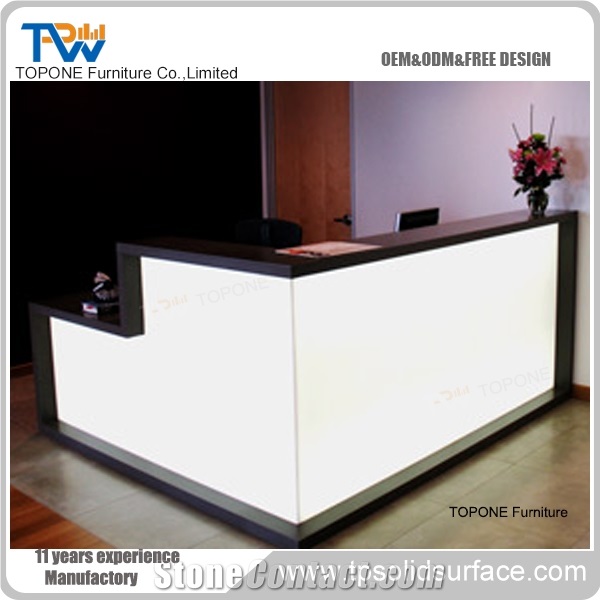 Acrylic Solid Surface Restaurant Display Reception Desk
