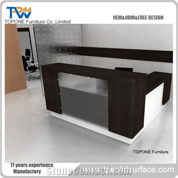 Acrylic Solid Surface Restaurant Display Reception Desk