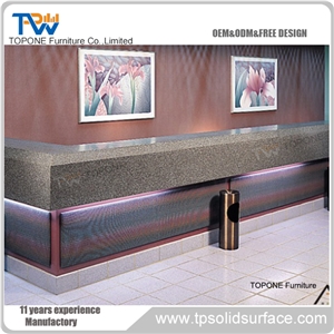 Acrylic Solid Surface Restaurant Display Reception Desk